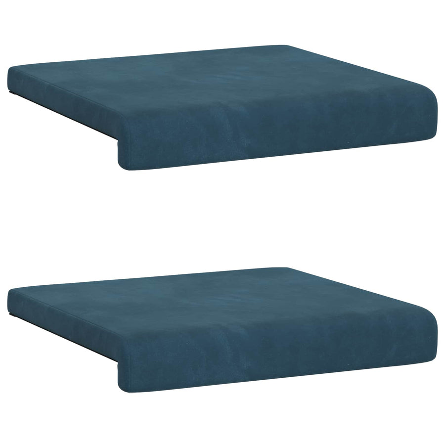 Bankkussen 2 st fluweel Blauw Diepte 35 cm