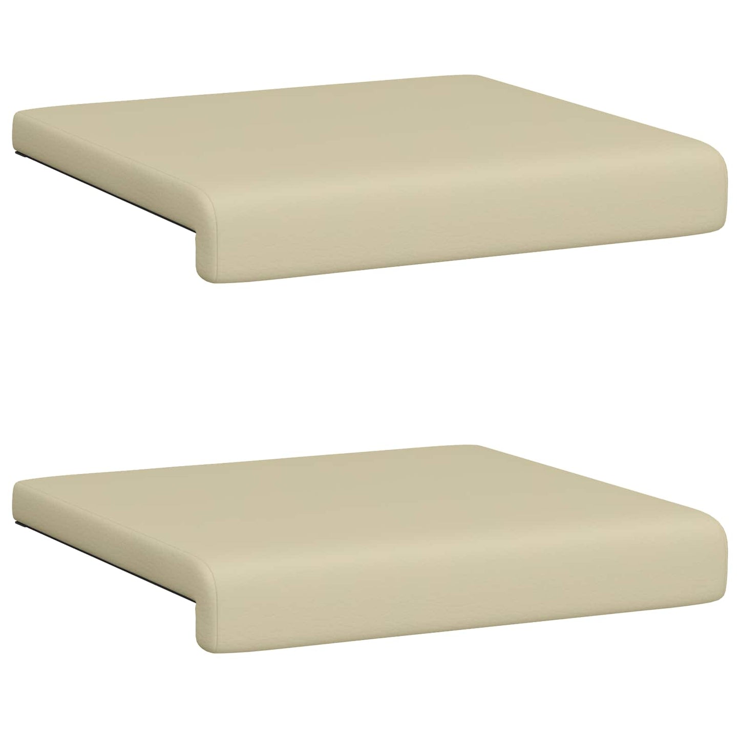 Bankkussen 2 st Kunstleer Crèmekleurig Diepte 35 cm