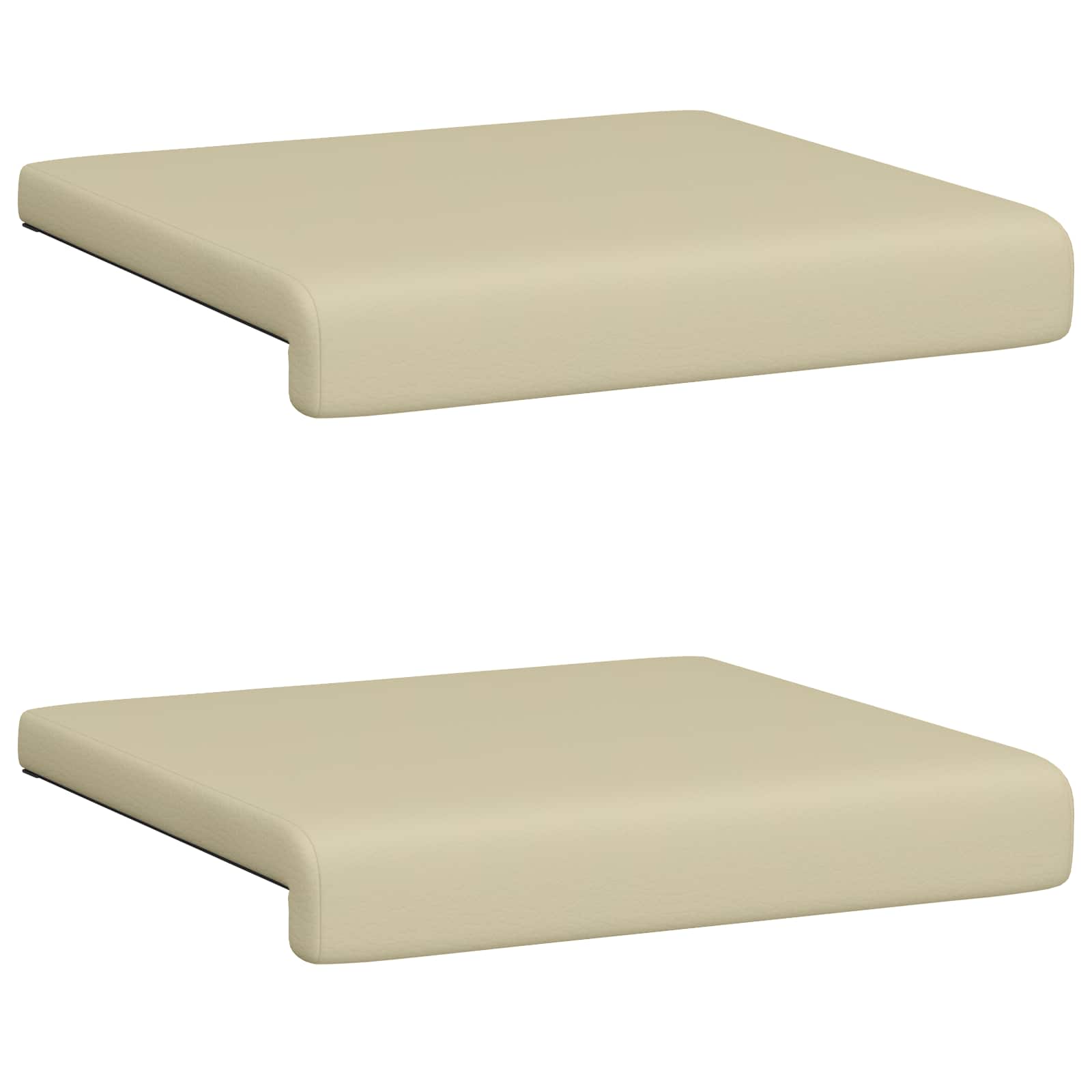 Bankkussen 2 st Kunstleer Crèmekleurig Diepte 35 cm