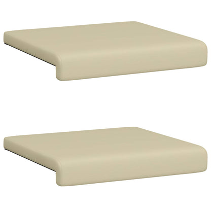 Bankkussen 2 st Kunstleer Crèmekleurig Diepte 35 cm