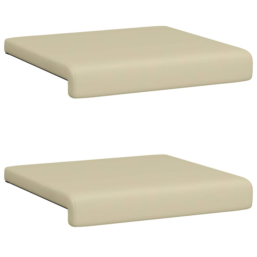 Bankkussen 2 st Kunstleer Crèmekleurig Diepte 35 cm