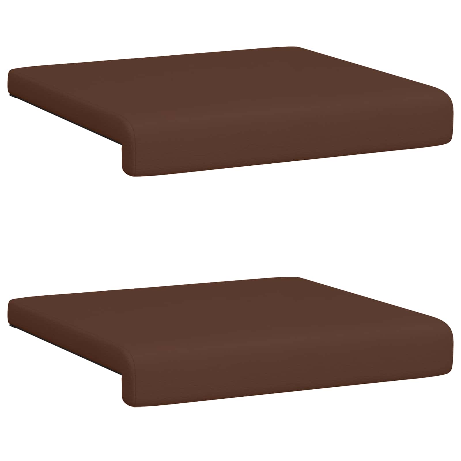 Bankkussen 2 st Kunstleer Bruin Diepte 35 cm