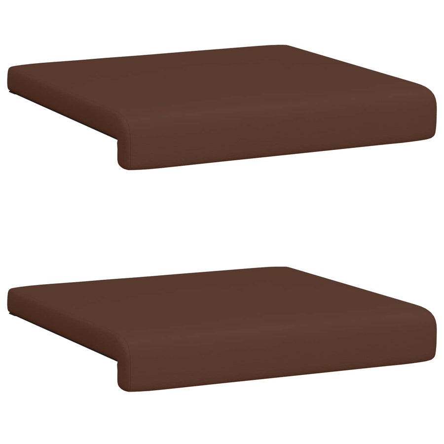 Bankkussen 2 st Kunstleer Bruin Diepte 35 cm