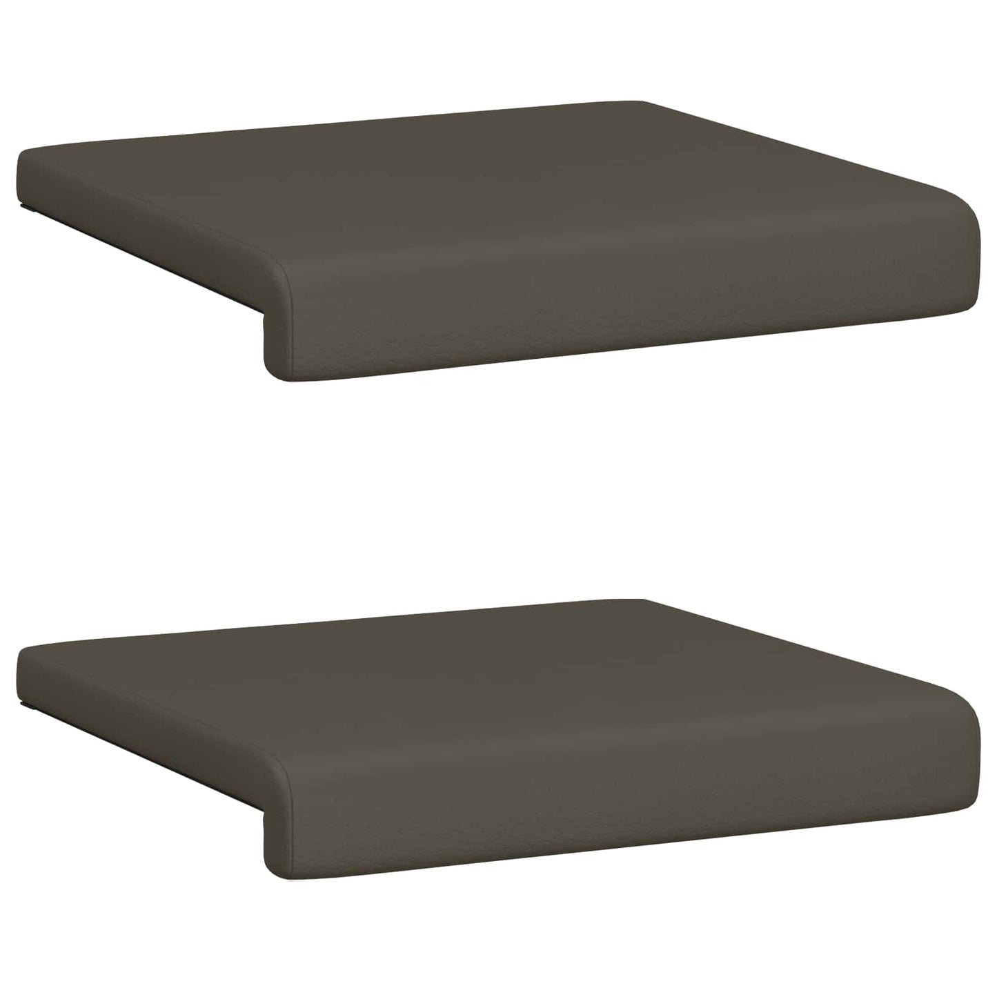 Bankkussen 2 st Kunstleer Grijs Diepte 35 cm