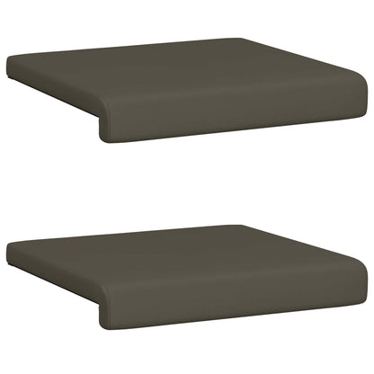 Bankkussen 2 st Kunstleer Grijs Diepte 35 cm
