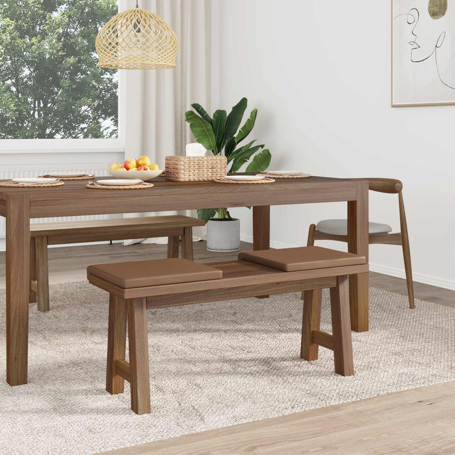 Bankkussen 2 st Kunstleer Cappuccino Diepte 35 cm