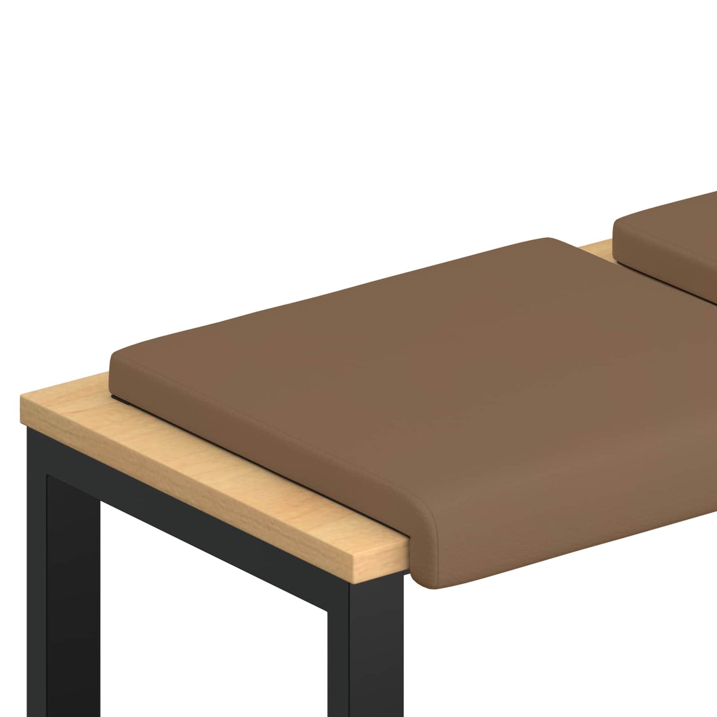 Bankkussen 2 st Kunstleer Cappuccino Diepte 35 cm