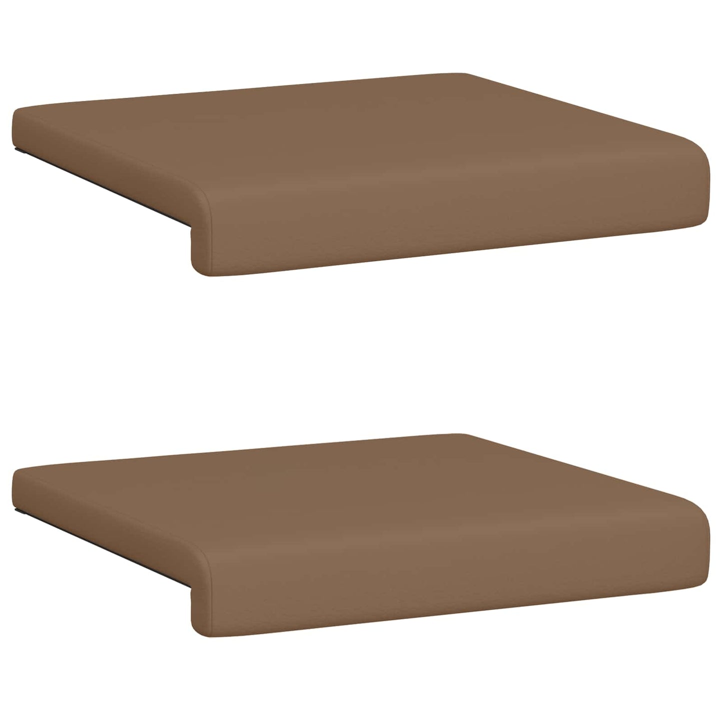Bankkussen 2 st Kunstleer Cappuccino Diepte 35 cm