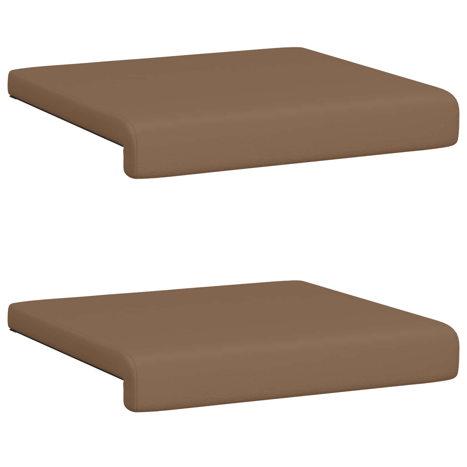 Bankkussen 2 st Kunstleer Cappuccino Diepte 35 cm