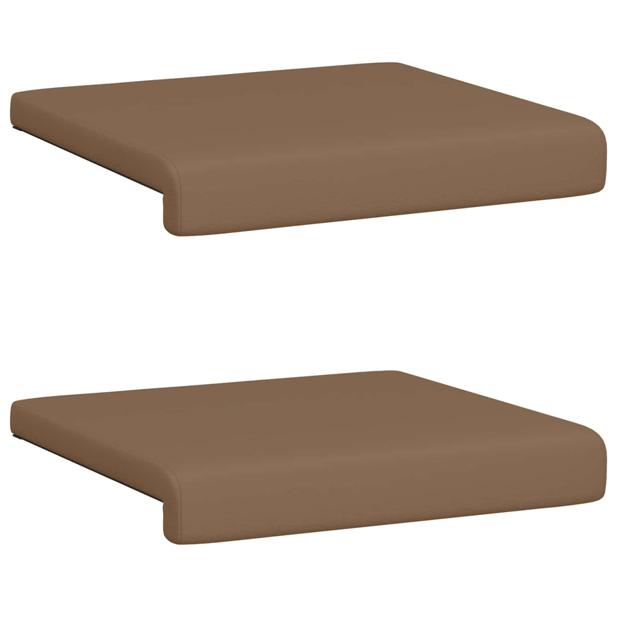 Bankkussen 2 st Kunstleer Cappuccino Diepte 35 cm