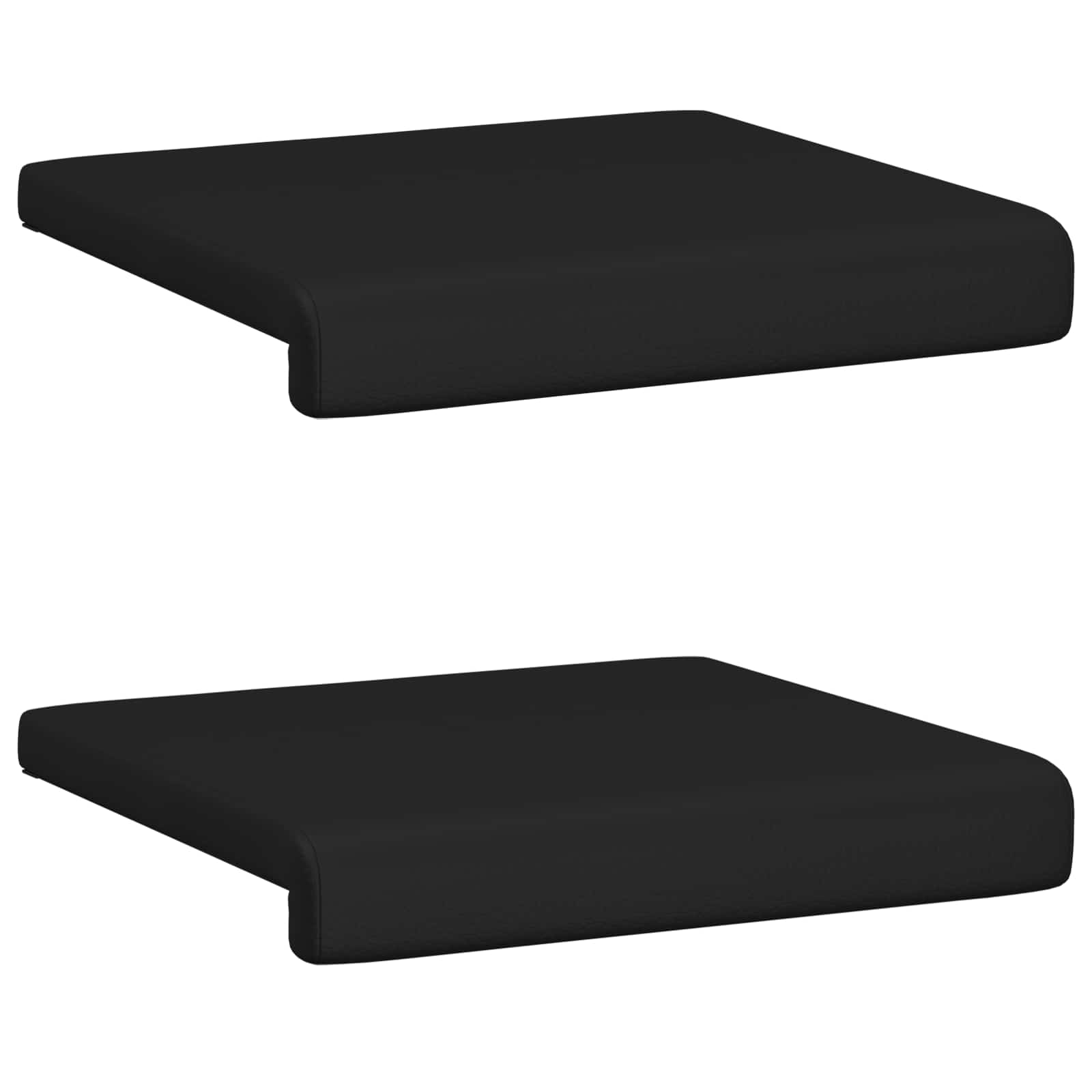 Bankkussen 2 st Kunstleer Zwart Diepte 35 cm