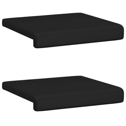 Bankkussen 2 st Kunstleer Zwart Diepte 35 cm