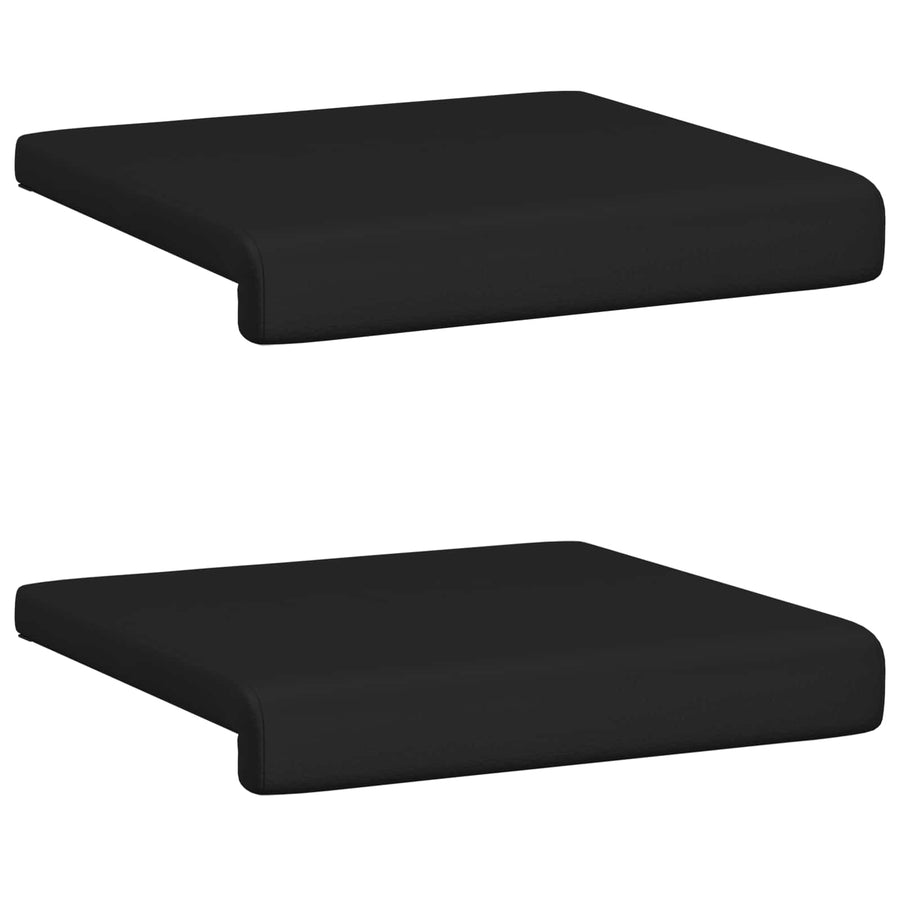 Bankkussen 2 st Kunstleer Zwart Diepte 35 cm