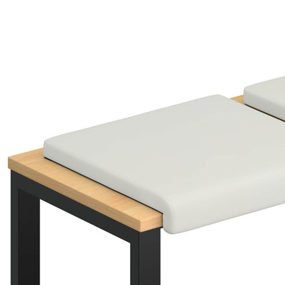 Bankkussen 2 st Kunstleer Wit Diepte 35 cm