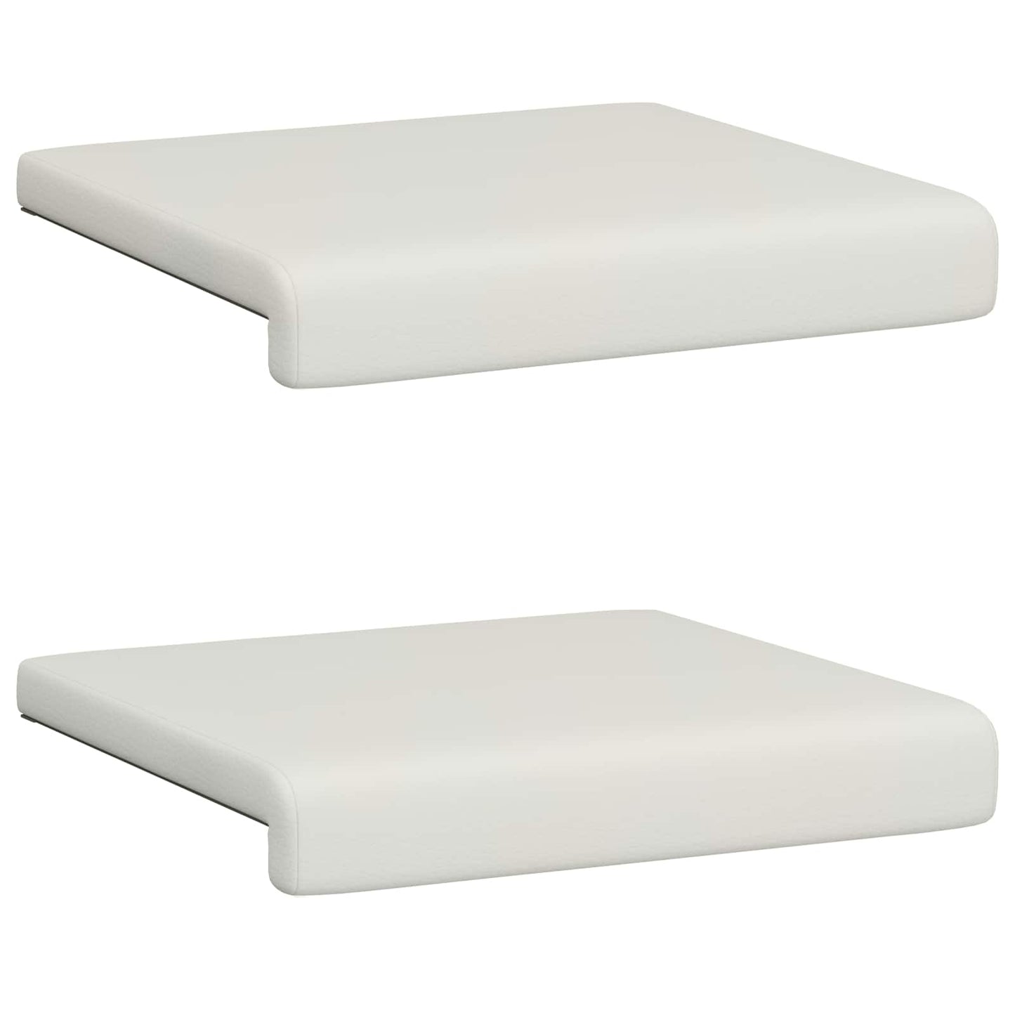 Bankkussen 2 st Kunstleer Wit Diepte 35 cm