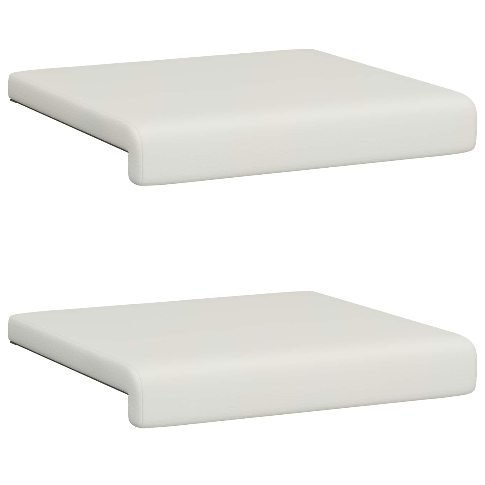 Bankkussen 2 st Kunstleer Wit Diepte 35 cm