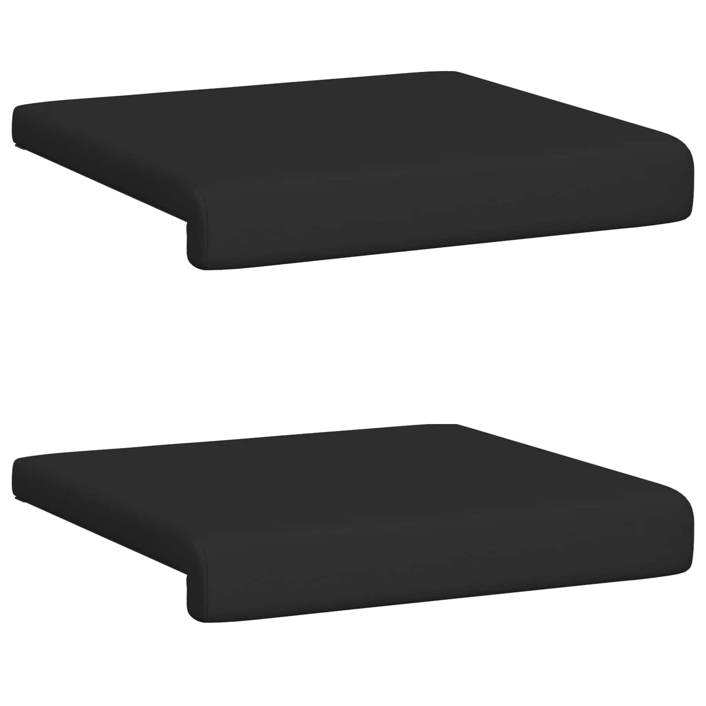 Bankkussen 2 st Kunstleer Zwart Diepte 35 cm