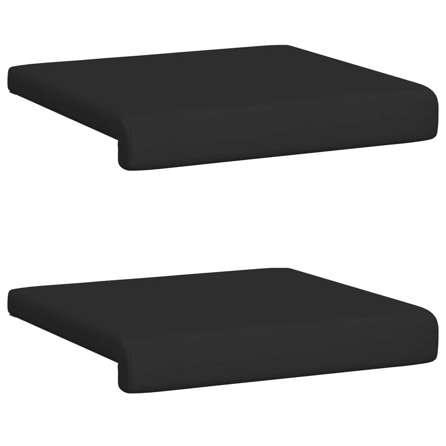 Bankkussen 2 st Kunstleer Zwart Diepte 35 cm