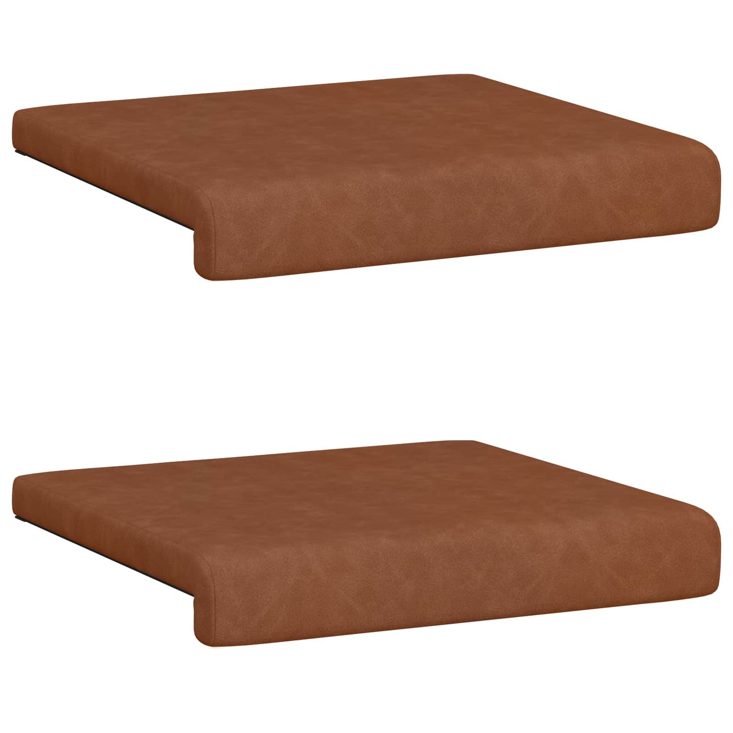 Bankkussen 2 st Kunstleer Bruin Diepte 35 cm