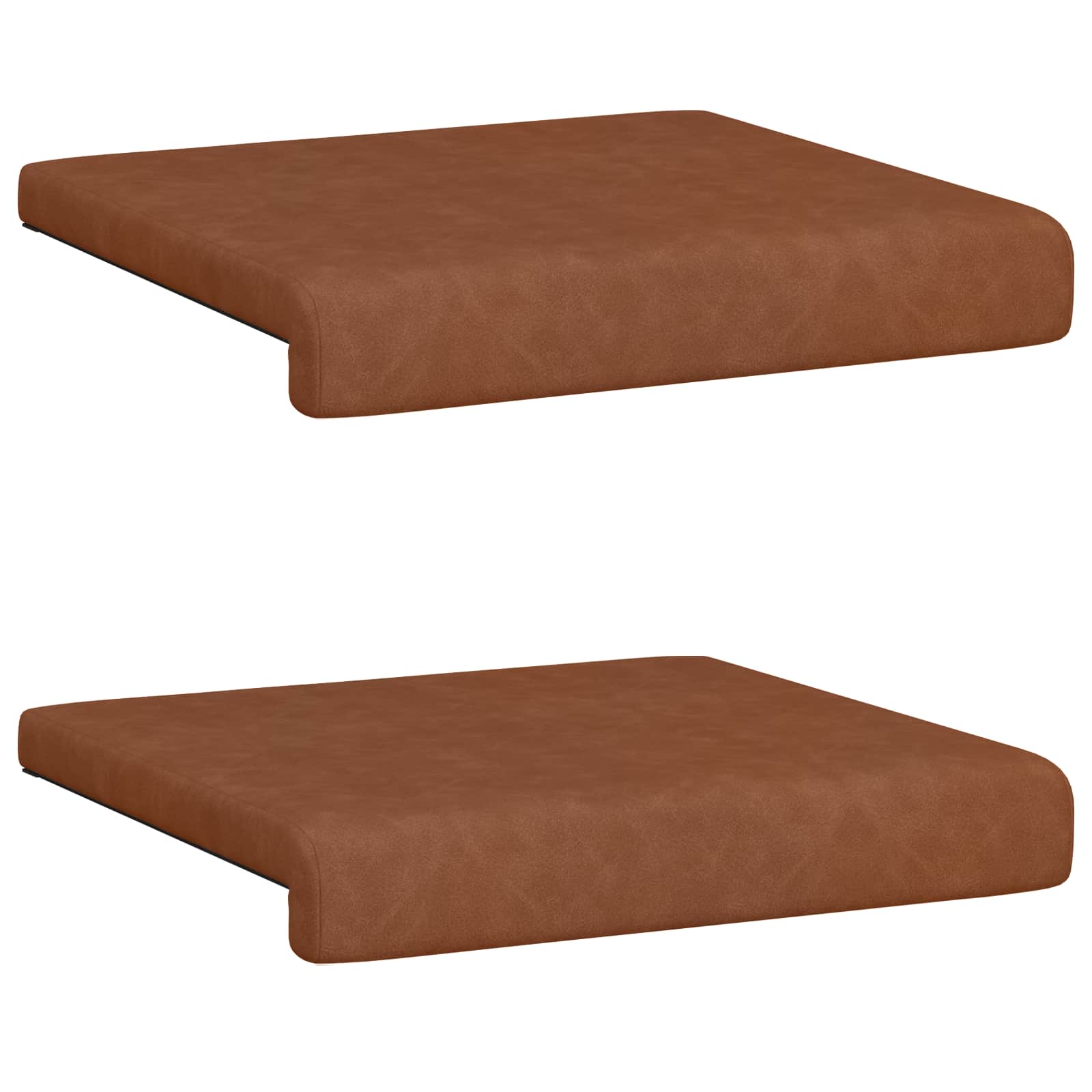 Bankkussen 2 st Kunstleer Bruin Diepte 35 cm