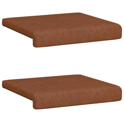 Bankkussen 2 st Kunstleer Bruin Diepte 35 cm