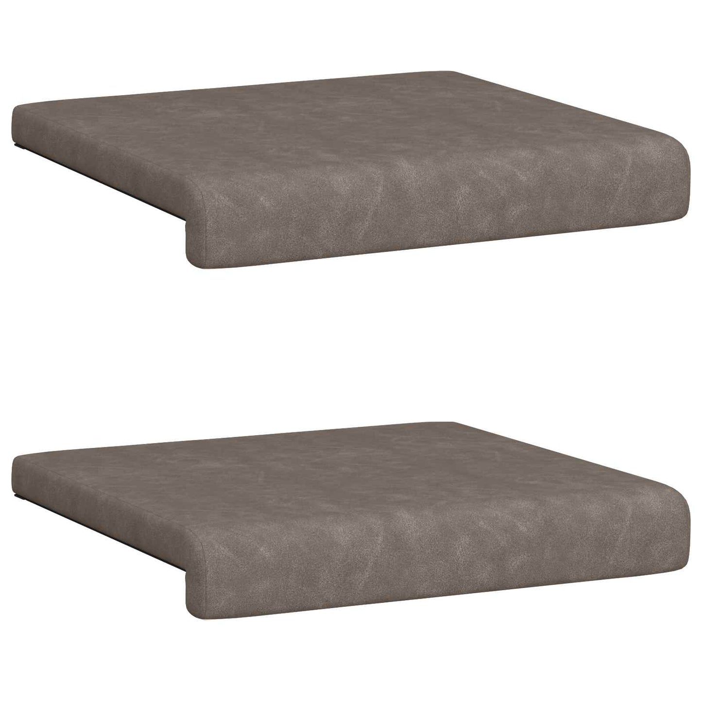 Bankkussen 2 st Kunstleer Grijs Diepte 35 cm