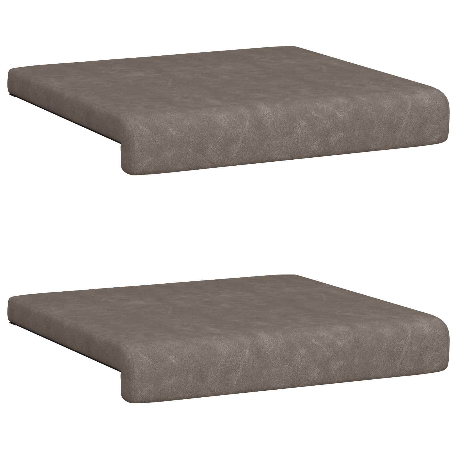 Bankkussen 2 st Kunstleer Grijs Diepte 35 cm