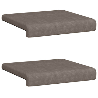 Bankkussen 2 st Kunstleer Grijs Diepte 35 cm