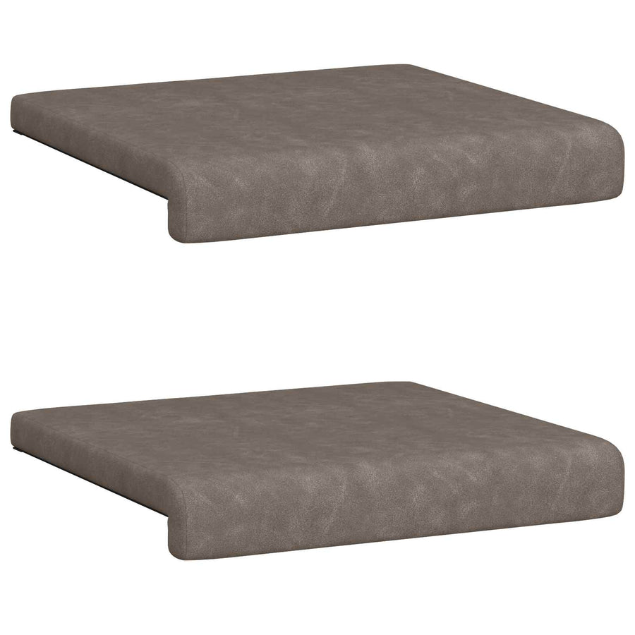 Bankkussen 2 st Kunstleer Grijs Diepte 35 cm