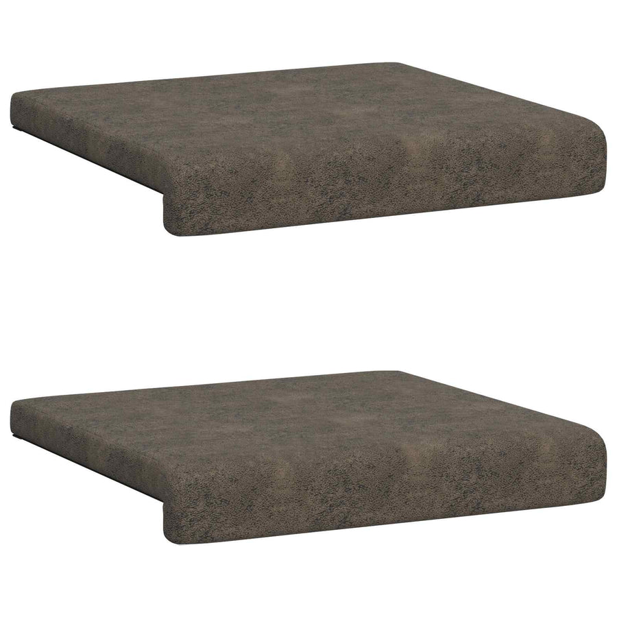 Bankkussen 2 st Faux Suède Stof Donkergrijs Diepte 35 cm