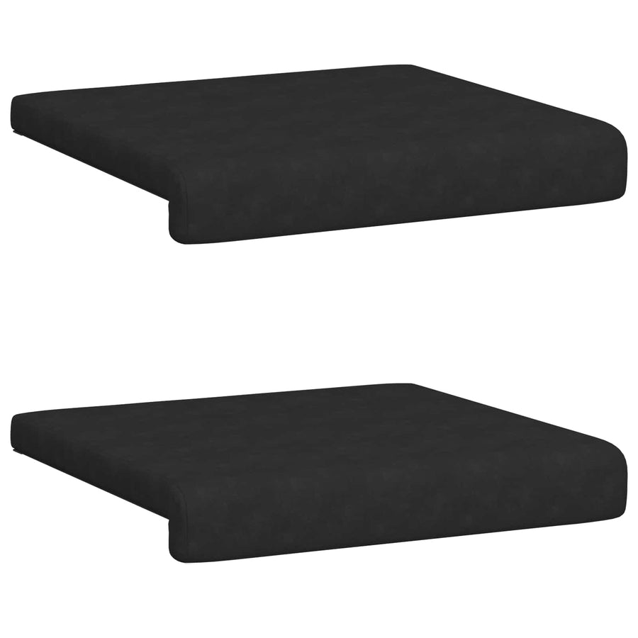 Bankkussen 2 st Microvezel Zwart Diepte 35 cm