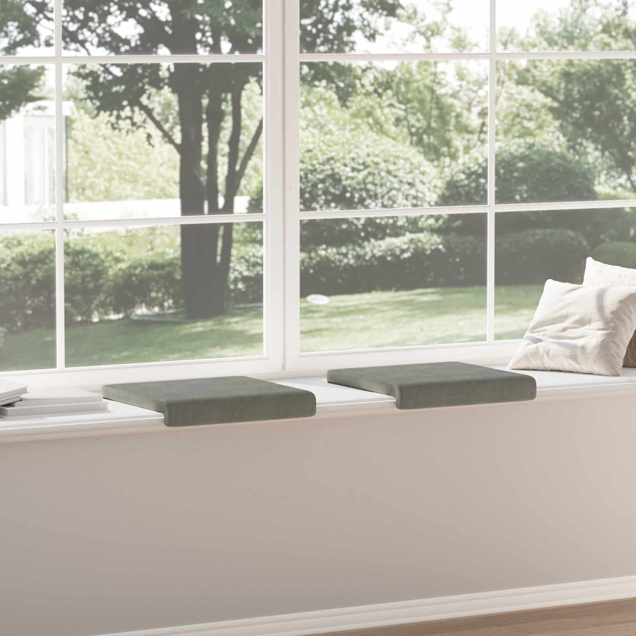 Bankkussen 2 st corduroy Lichtgrijs Diepte 35 cm