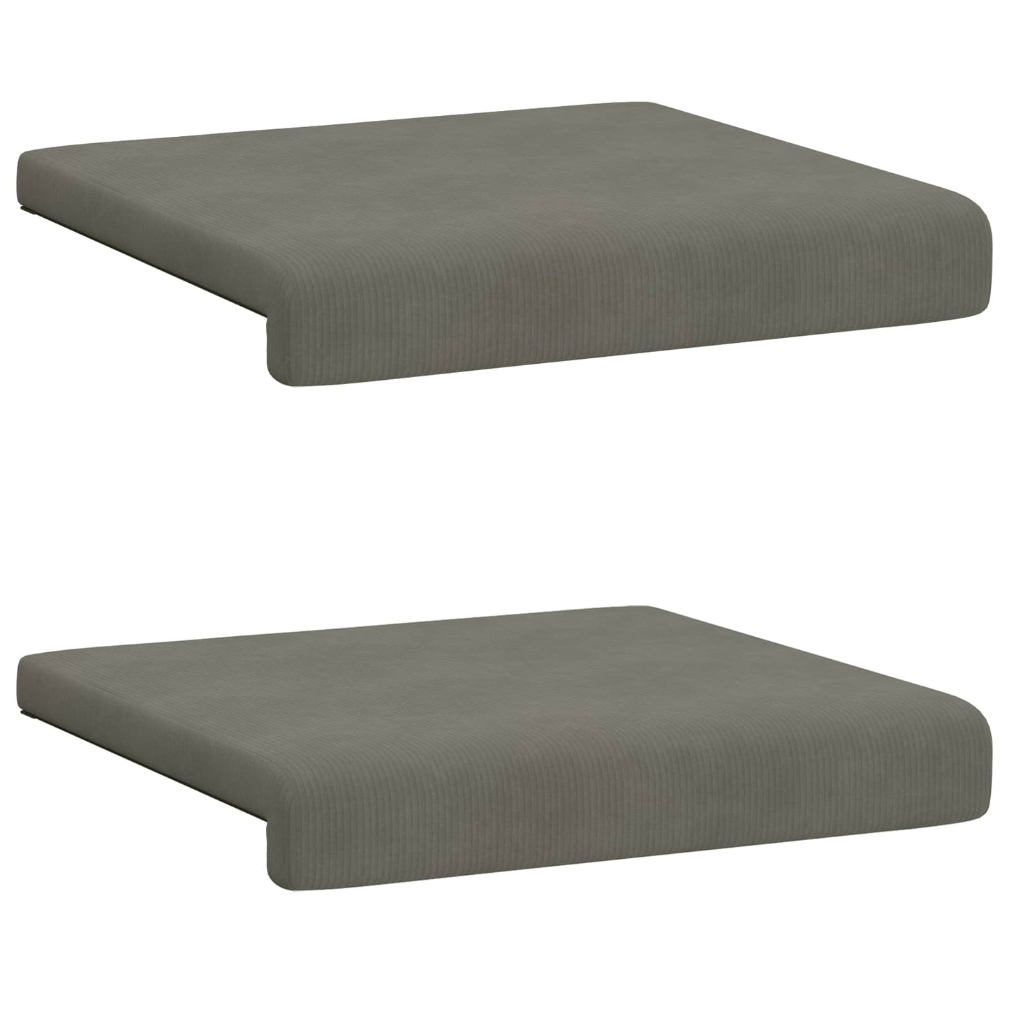 Bankkussen 2 st corduroy Lichtgrijs Diepte 35 cm