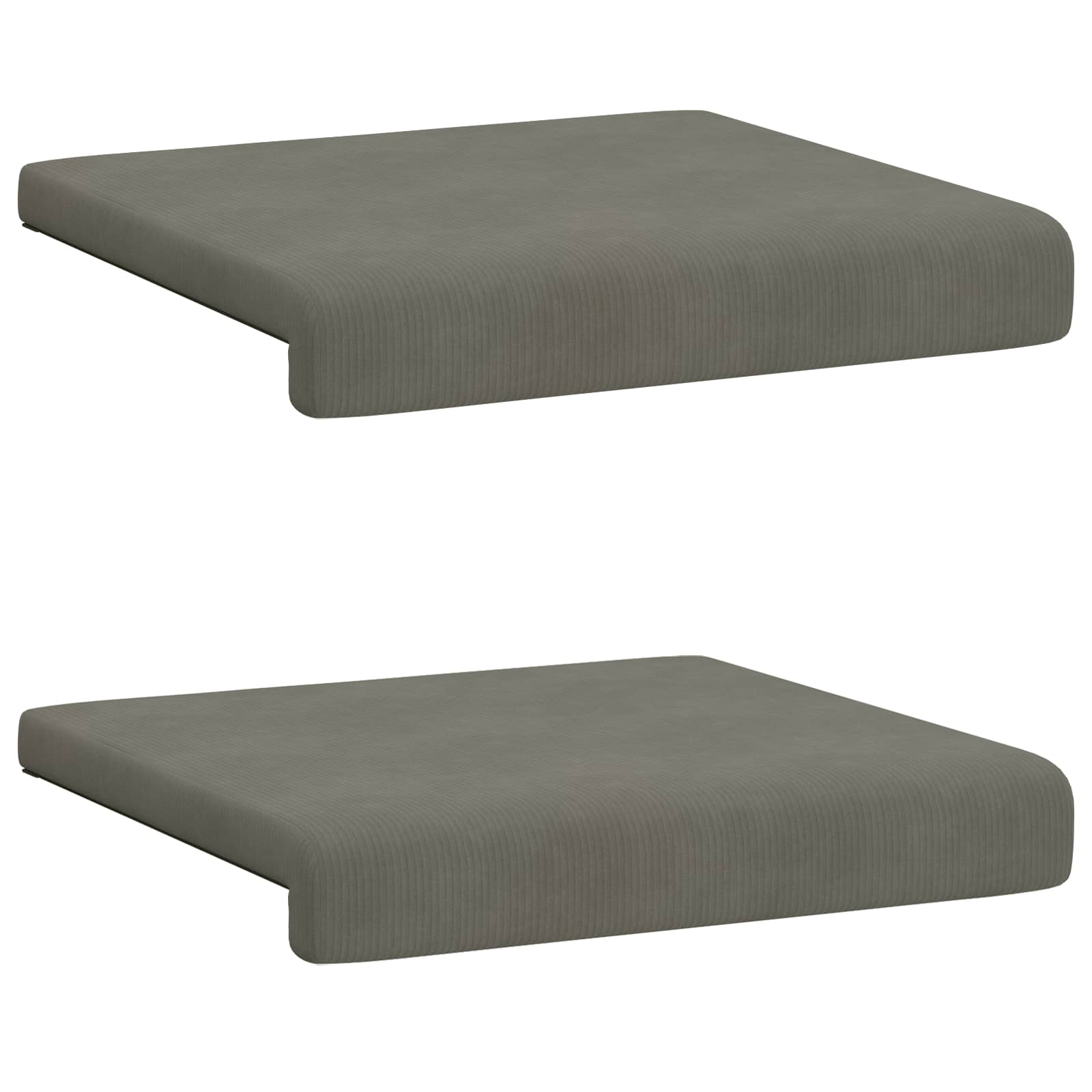 Bankkussen 2 st corduroy Lichtgrijs Diepte 35 cm