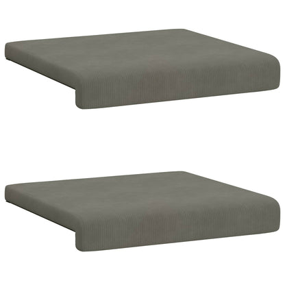Bankkussen 2 st corduroy Lichtgrijs Diepte 35 cm