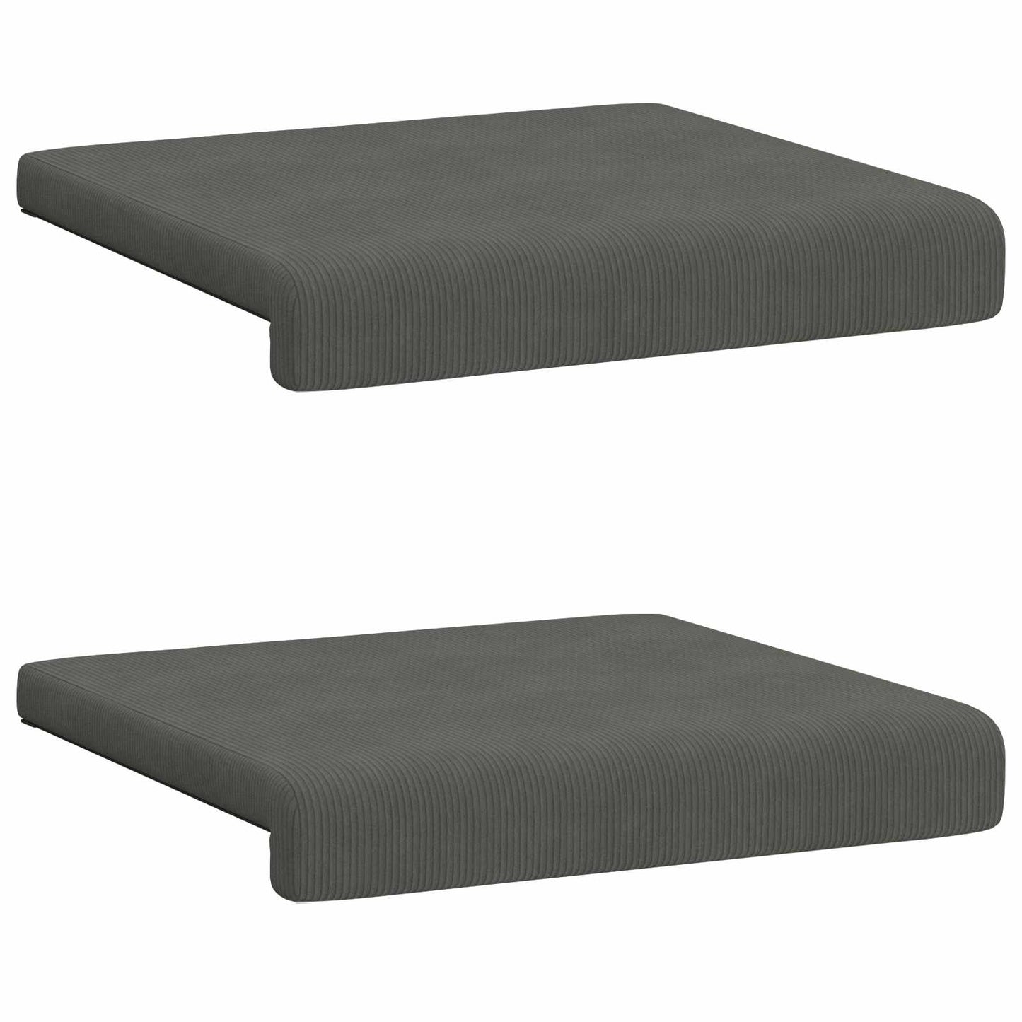 Bankkussen 2 st corduroy Donkergrijs Diepte 35 cm