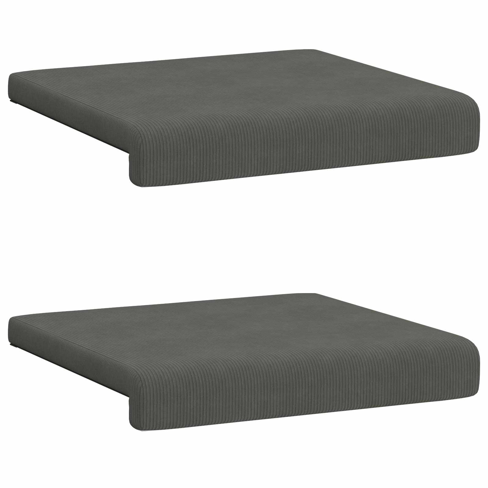 Bankkussen 2 st corduroy Donkergrijs Diepte 35 cm