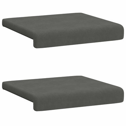 Bankkussen 2 st corduroy Donkergrijs Diepte 35 cm