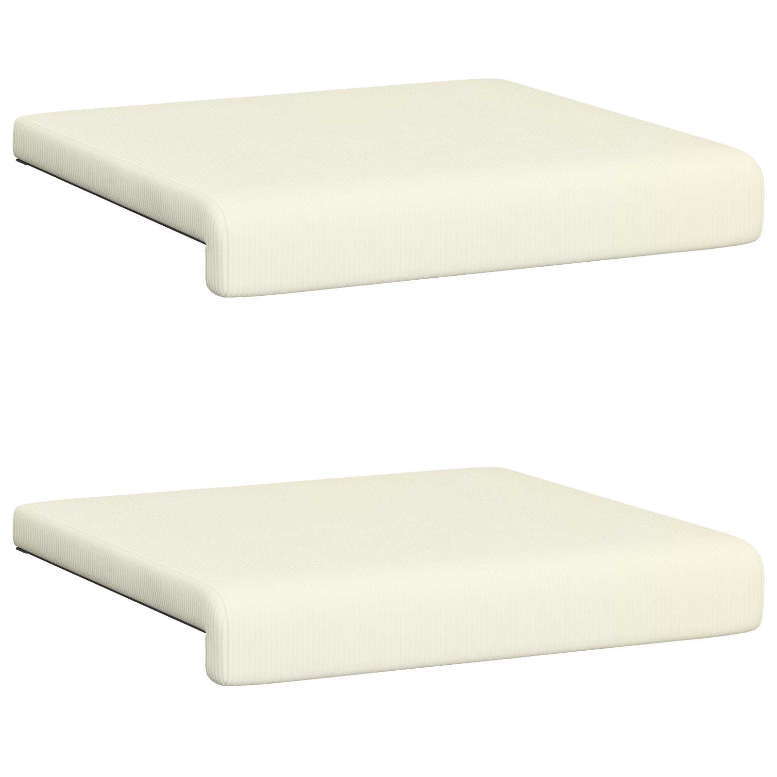 Bankkussen 2 st corduroy Crèmekleurig Diepte 35 cm