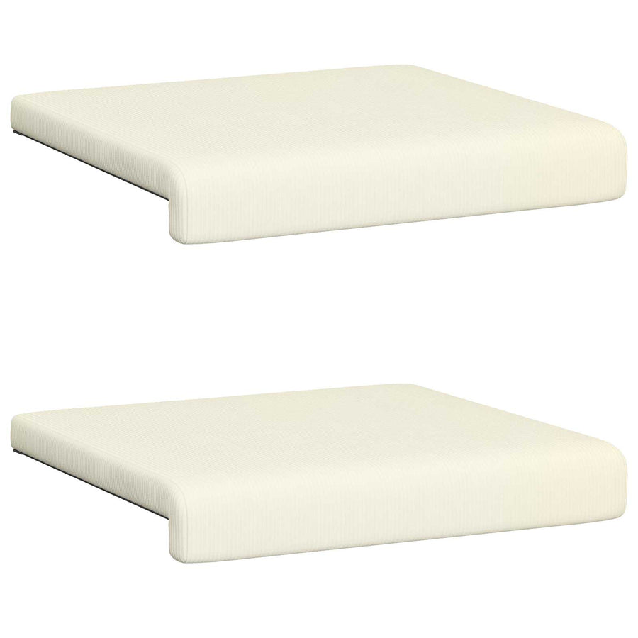 Bankkussen 2 st corduroy Crèmekleurig Diepte 35 cm
