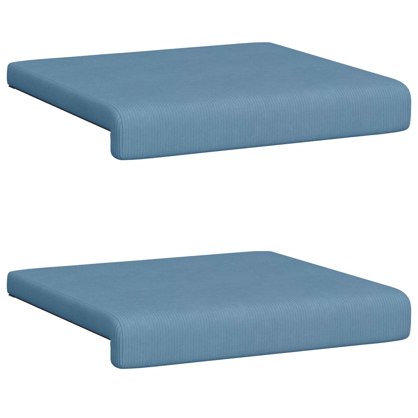 Bankkussen 2 st corduroy Blauw Diepte 35 cm