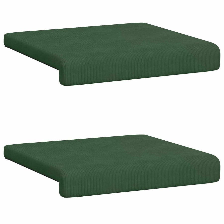 Bankkussen 2 st corduroy Donkergroen Diepte 35 cm