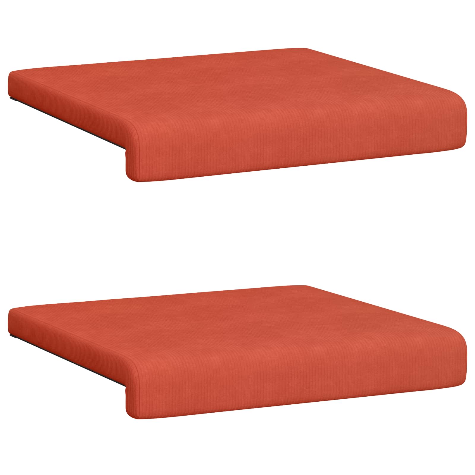 Bankkussen 2 st corduroy Rood-oranje Diepte 35 cm
