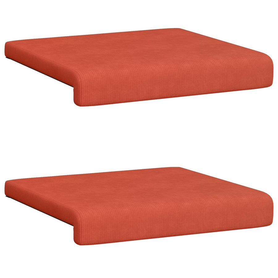 Bankkussen 2 st corduroy Rood-oranje Diepte 35 cm