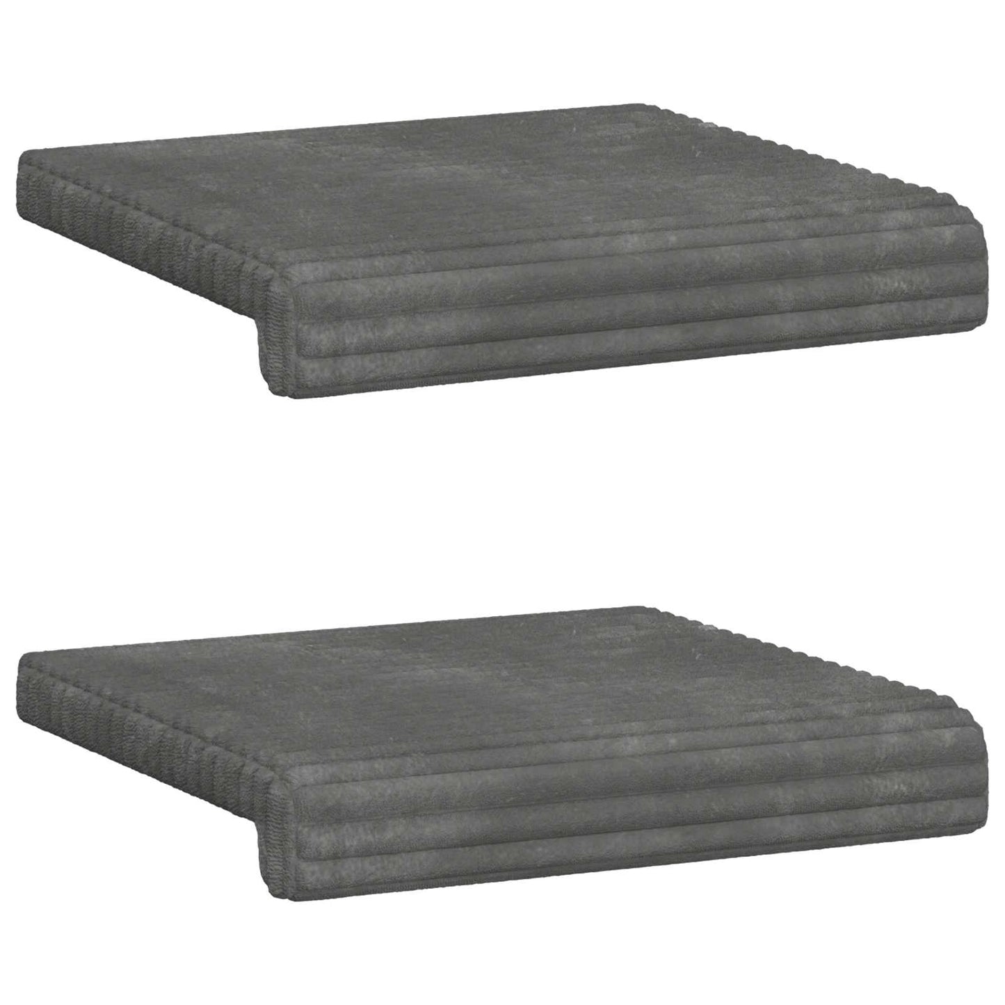 Bankkussen 2 st Pluche Corduroy Lichtgrijs Diepte 35 cm