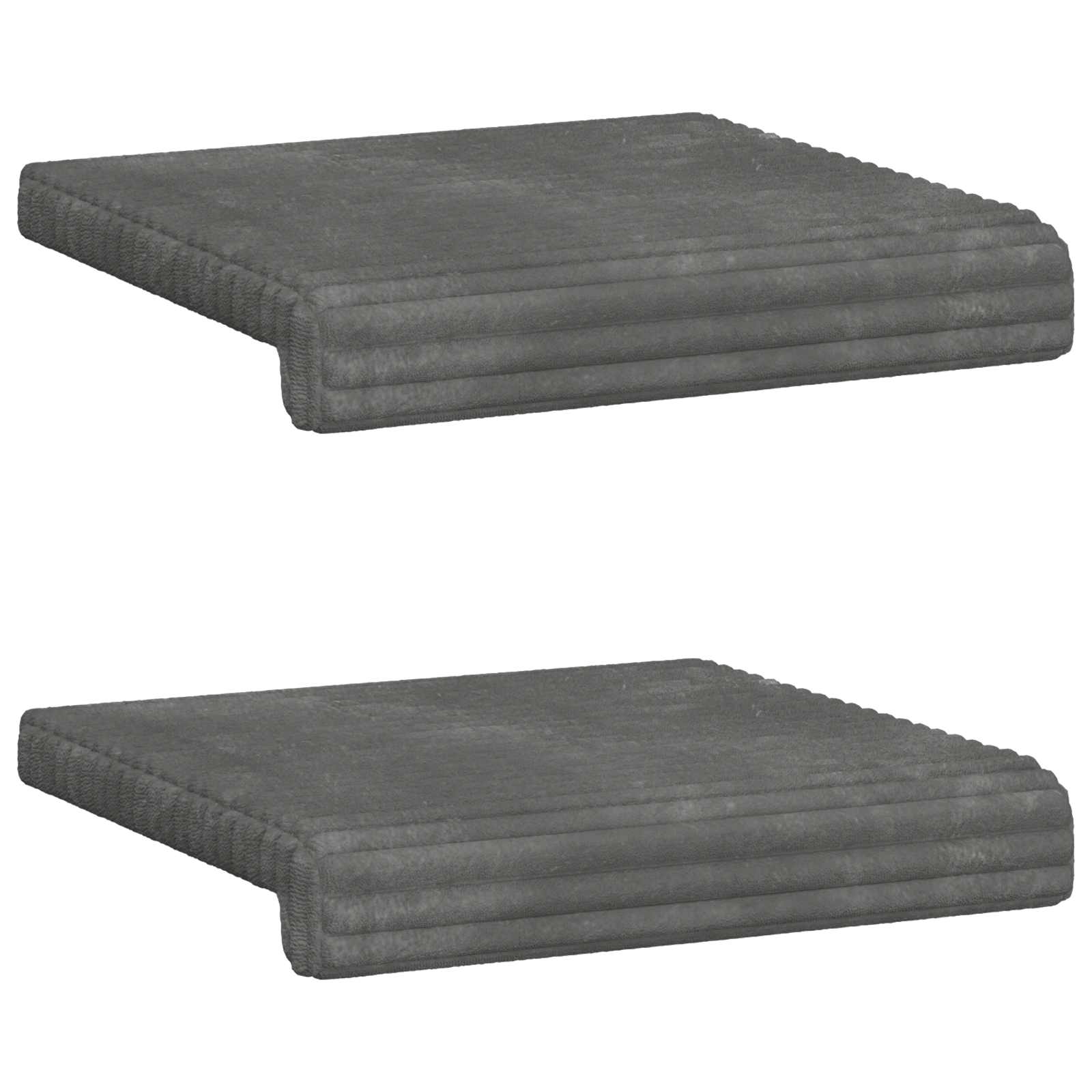 Bankkussen 2 st Pluche Corduroy Lichtgrijs Diepte 35 cm