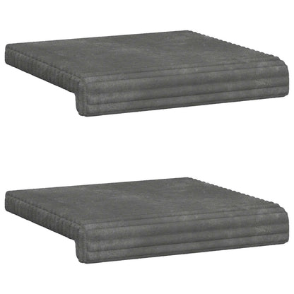 Bankkussen 2 st Pluche Corduroy Lichtgrijs Diepte 35 cm