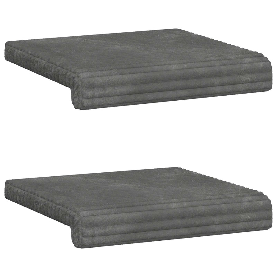 Bankkussen 2 st Pluche Corduroy Lichtgrijs Diepte 35 cm