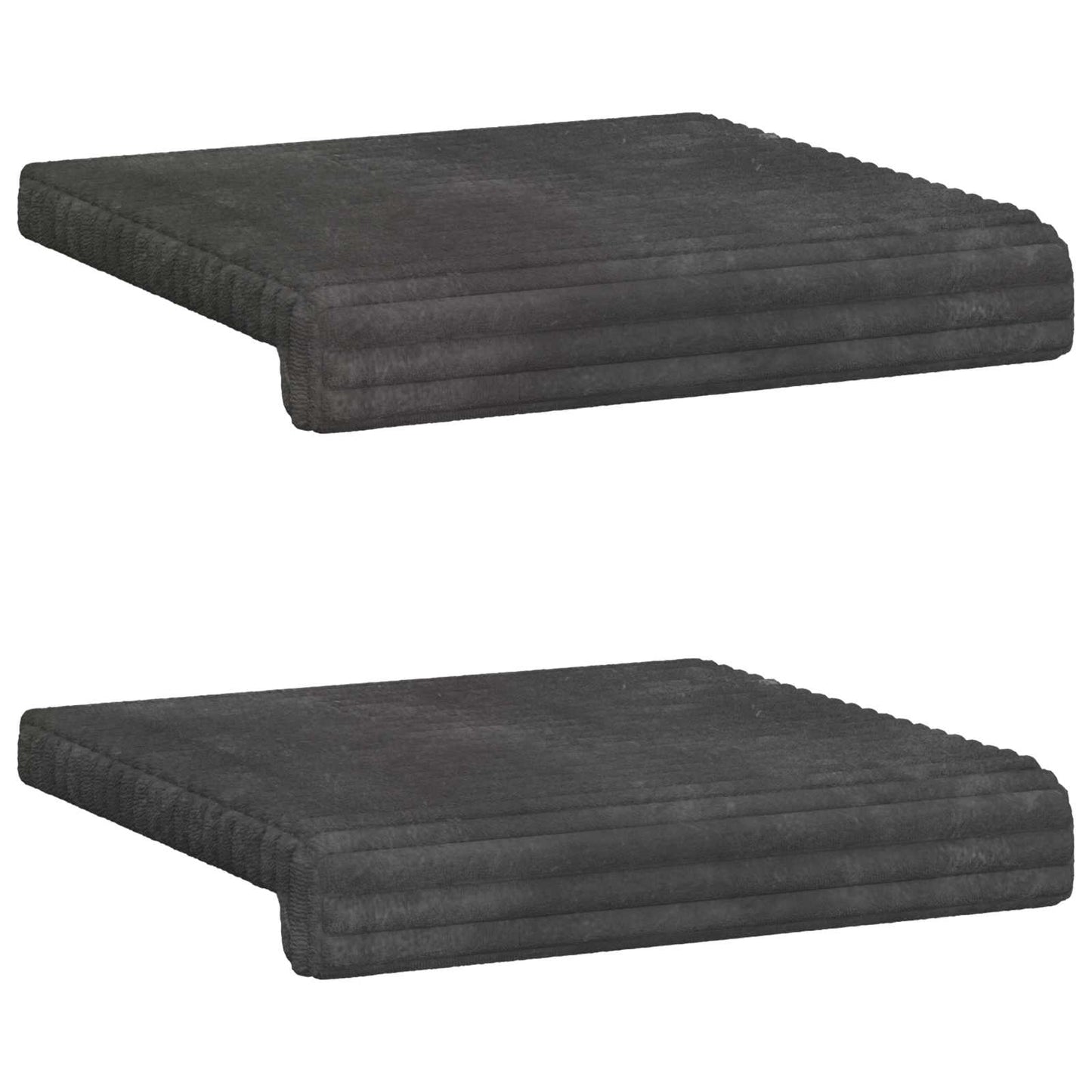 Bankkussen 2 st Pluche Corduroy Donkergrijs Diepte 35 cm