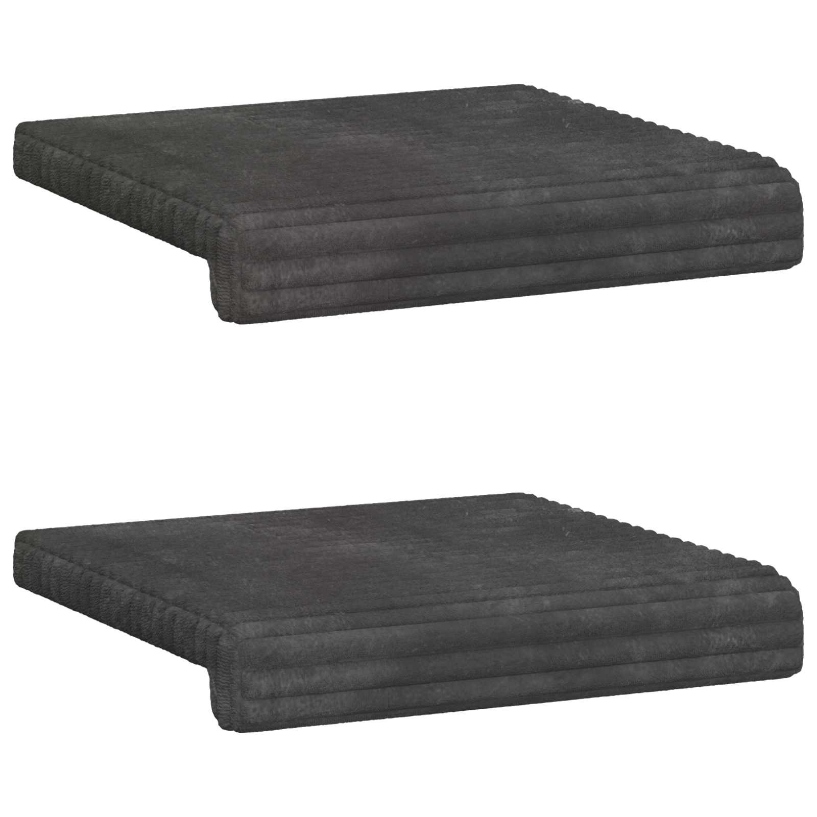 Bankkussen 2 st Pluche Corduroy Donkergrijs Diepte 35 cm